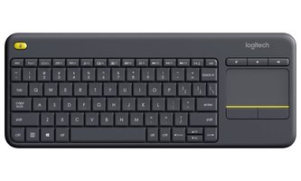 Logitech klávesnice Touch K400 Plus / Bezdrátová/ 2.4GHz/ Touchpad/ USB přijímač/ US/ Černá Logitech klávesnice Touch K400 Plus / Bezdrátová/ 2.4GHz/ Touchpad/ USB přijímač/ US/ Černá