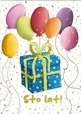 Karnet B6 Prezent z balonami