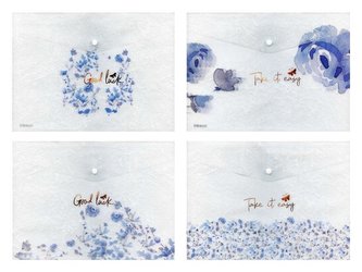 Teczka na zatrzask M A5 PP druk Lux kwiaty