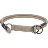 BE NORDIC kulatý polostahovací kožený obojek, S: 35 cm/ 5 mm, šedá