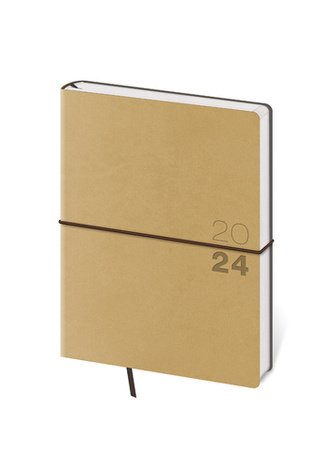 Týdenní diář B6 Flexio světle hnědý s gu