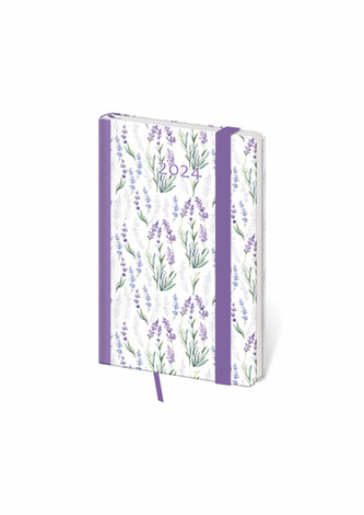 Diář 2024 týdenní kapesní Vario - 19 LAVENDER s gumičkou