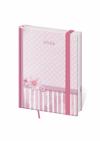Denní diář B6 Vario Pink s gumičkou