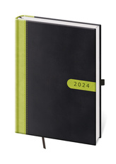 Týdenní diář A5 Bora černo/zelený