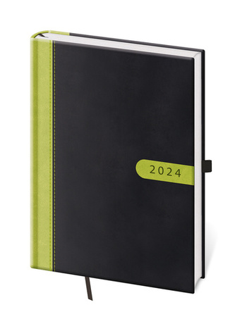 Týdenní diář A5 Bora černo/zelený