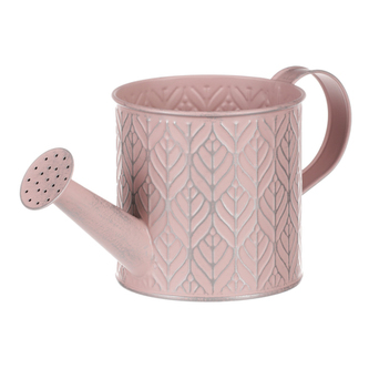 Obal kovový, růžová barva - konev.