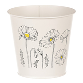 Obal kovový, krémová barva s máky.