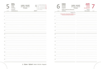 Diář 2024 Náhradní náplň diář B6 M - 432 denní