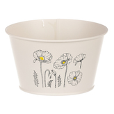 Obal kovový, krémová barva s máky.