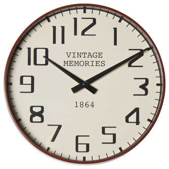 Nástěnné hodiny RETRO hnědá O 30 cm Mybesthome