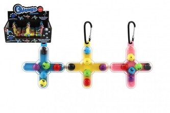 Přívěsek na klíče hlavolam plast 8,5x9cm 3 barvy 12ks v boxu