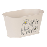 Truhlík kovový, krémová barva s máky.