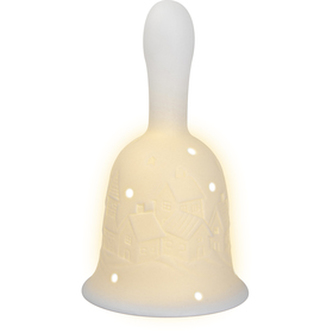 Vánoční dekorace Porc.zvonek 13,2cm LED WW RETLUX RXL 471