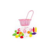 Nákupní vozík Supermarket č.1 růžový + Sada potravin  /+3