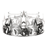 Svícen kovový adventní, stříbrný.