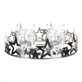 Svícen kovový adventní, stříbrný.