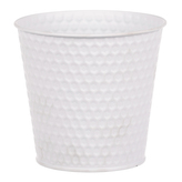 Obal kovový v bílé barvě.