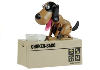 Skarbonka pies zjadający monety