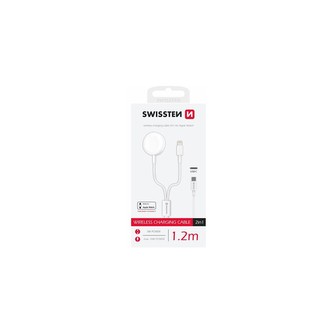 Swissten nabíjecí magnetický kabel  2v1 pro  Apple Watch Lightning USB-C 1.2 m