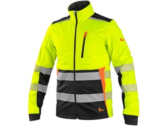 Bunda CXS BENSON, výstražná, softshell, žluto-černá, vel. XL