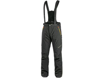 Kalhoty CXS TRENTON, zimní softshell, pánské, černé s HV žluto/oranžovými doplňky, vel. 54