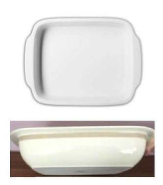 mísa 39x29x7,5cm, 2.jak.,ucha,zapék.,slon.kost, čes.porcelán