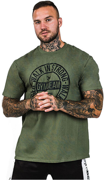 GymBeam Pánské tričko Walk In Strong Military Green XL