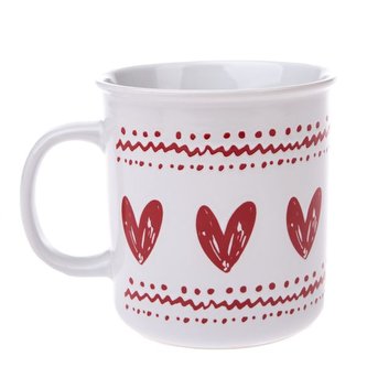 Keramický hrnek se srdci, bílý, 6/24