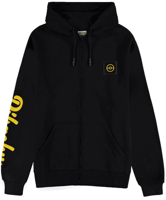 Pánská mikina s kapucí Pokémon: Pikachu Outline (L) černý polyester