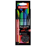 Fix vláknový STABILO Pen 68 MAX ARTY - sada 4 ks