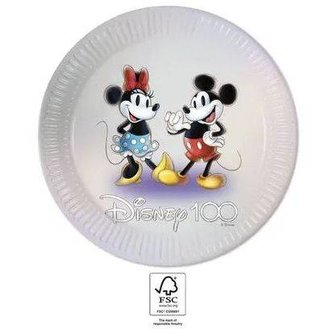 Papírové talířky mickey a minnie 23cm, 8ks - Procos