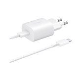 Samsung síťová nabíječka EP-TA800EWE + kabel EP-DA705BWE USB-C, 25W, bílá, (bulk)