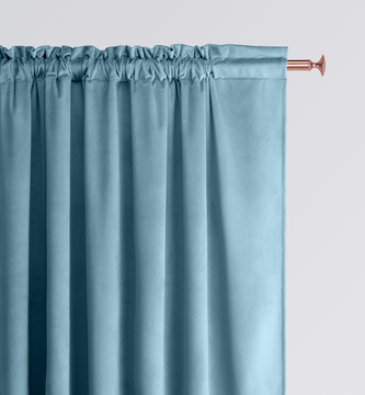 Dekorační závěs s řasící páskou VELVETIA TAPE azurově modrá 140x250 cm (cena za 1 kus) MyBestHome