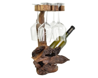 Teakový stojan na víno Vinum 41 cm var. E