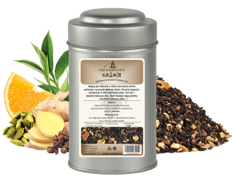 Černý aromatizovaný čaj Kašmír - 100 g dóza