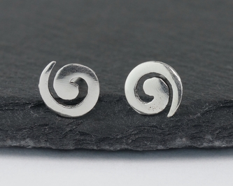 Stříbrné náušnice puzety - Spirála malá