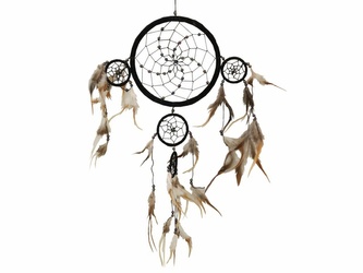 Lapač snů 16 + 6 + 5 cm - černý