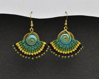 Náušnice drhané s Tyrkenitem - K