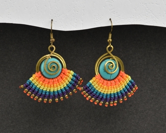 Náušnice drhané s Tyrkenitem - E