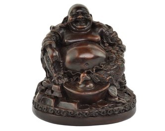 Soška pryskyřice Hotei (Budai) - 9 x 9 cm