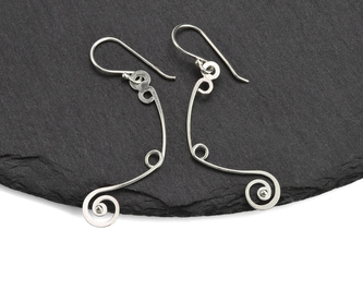 Stříbrné náušnice spirály dlouhé