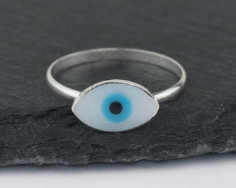 Stříbrný prsten Alláhovo oko 9