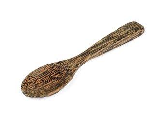 Malá lžička 10 cm dřevěná, žíhaná 1 ks