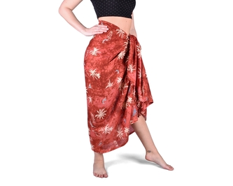 Sarong ASHA, červený, motiv pláž