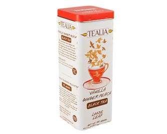 Černý aromatizovaný čaj Tealia Vanilla Ginger Peach - 100 g