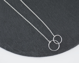 Stříbrný náhrdelník Kroužky, hladké