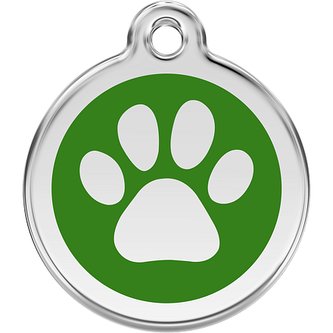 Známka Red Dingo Tlapka zelená velikost známky M - 30 mm