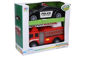 Auta policejní a hasičské s efekty 23 cm