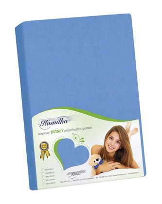 Prostěradlo jersey - modrá - 180x200 cm