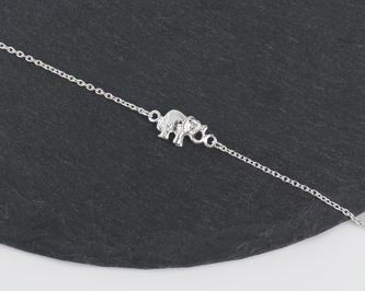 Stříbrný náramek Slon hladký